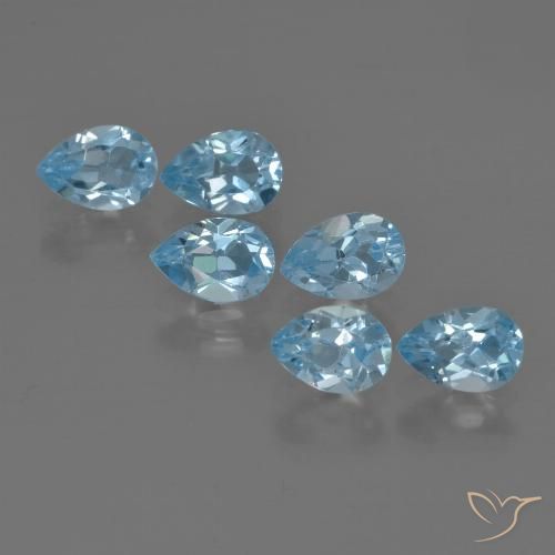 3.31ctw Natural Swiss Blue Topaz, Pear Shape, VS