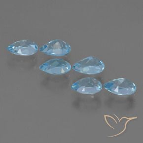 Topaz Gemstones in 6 x 4.3 mm Size for Sale, Topaz Stones in Swiss Blue Color