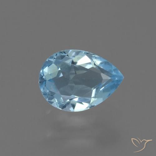 0.81ct Natural Swiss Blue Topaz, Pear Shape, VVS-VS