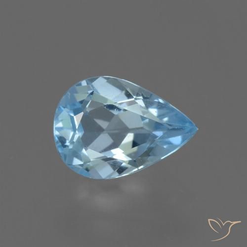 0.83ct Natural Sky Blue Topaz, Pear Shape, VVS-VS