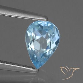 0.83 ct Blue Topaz Stone, Natural Topaz in Pear Facet Shape for Sale