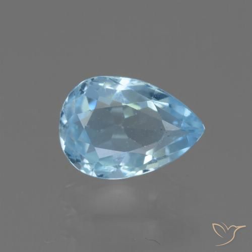 0.90ct Natural Sky Blue Topaz, Pear Shape, VS