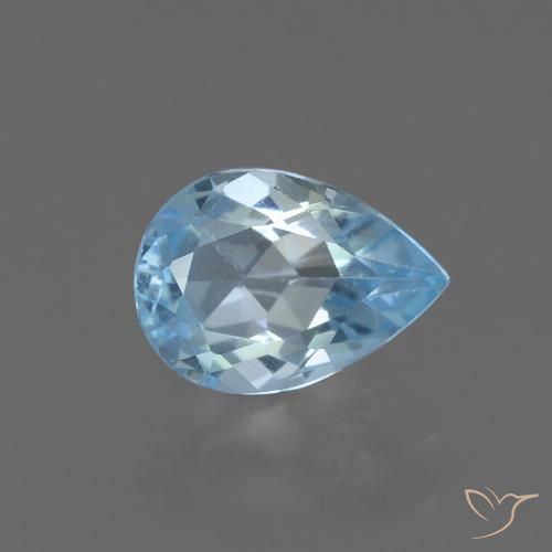 0.83ct Natural Sky Blue Topaz, Pear Shape, VVS-VS