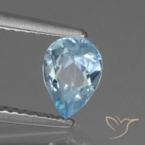 0.83 ct Blue Topaz Stone, Natural Topaz in Pear Facet Shape for Sale