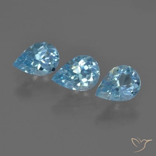2.17 ct Swiss Blue Topaz, 6.8 x 4.9 mm Pear Cut From Brazil, Photo A