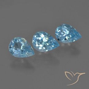 2.17 ctw Blue Topaz Stones, Natural Topaz in Pear Facet Shape for Sale