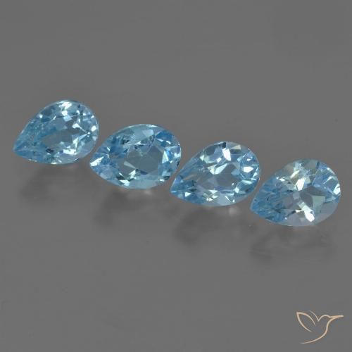 3.62ctw Natural Swiss Blue Topaz, Pear Shape, VS