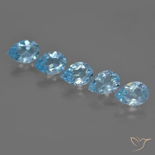 3.60ctw Natural Swiss Blue Topaz, Pear Shape, VVS-VS