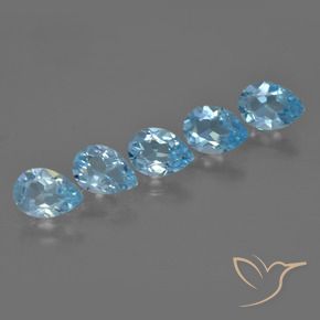 3.60 ctw Blue Topaz Stones, Natural Topaz in Pear Facet Shape for Sale