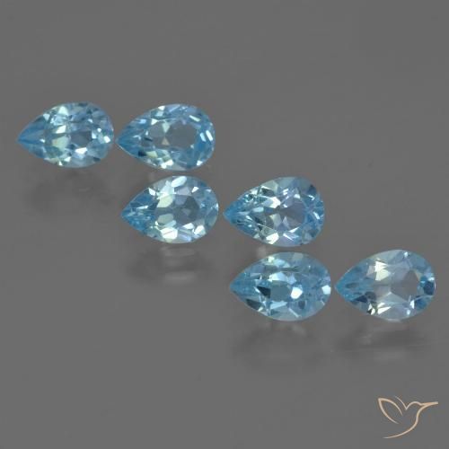 3.34ctw Natural Swiss Blue Topaz, Pear Shape, VS