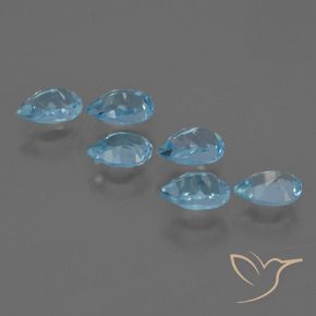Topaz Gemstones in 6 x 4 mm (calibrated) Size for Sale, Topaz Stones in Swiss Blue Color