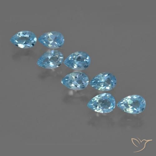 Swiss Blue Topas Edelstein - 0.6ct Birnen Schliff (ID: 456024)