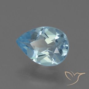 0.82 ct Blue Topaz Stone, Natural Topaz in Pear Facet Shape for Sale