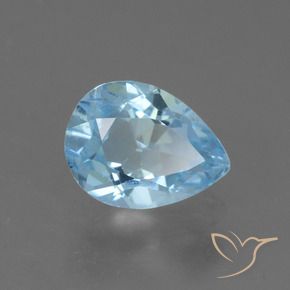 0.82 ct Blue Topaz Stone, Natural Topaz in Pear Facet Shape for Sale