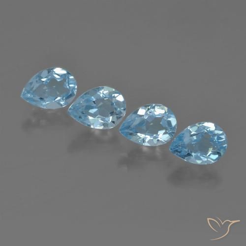 3.33ctw Natural Swiss Blue Topaz, Pear Shape, VVS-VS
