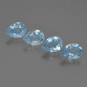 Deep Maya Blue Топаз Камень - 0.9ct Фасетная Груша (ID: 456256)