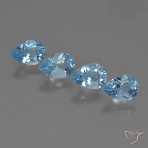 3.46ctw Natural Swiss Blue Topaz, Pear Shape, VVS-VS