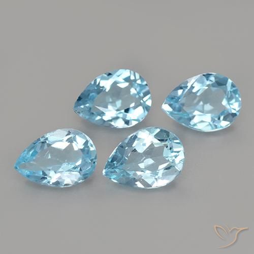 3.30ctw Natural Sky Blue Topaz, Pear Shape, VS