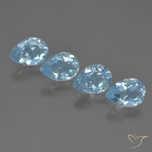 3.42ctw Natural Sky Blue Topaz, Pear Shape, VVS-VS