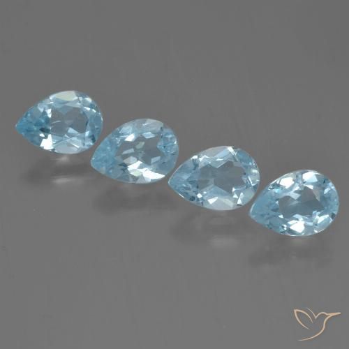 3.24ctw Natural Sky Blue Topaz, Pear Shape, VS