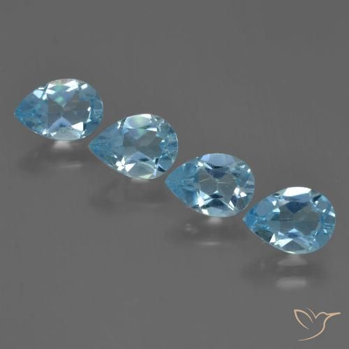3.06 ct Swiss Blue Topaz, 7 x 5 mm Pear Cut From Brazil, Photo A