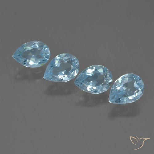 3.17ctw Natural Sky Blue Topaz, Pear Shape, VVS-VS