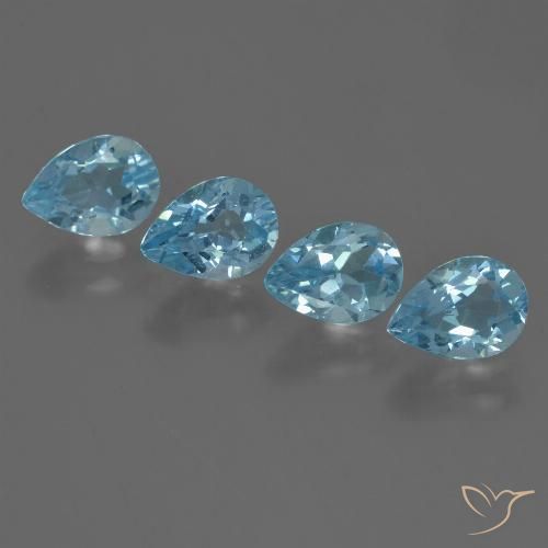 3.43ctw Natural Sky Blue Topaz, Pear Shape, VVS-VS