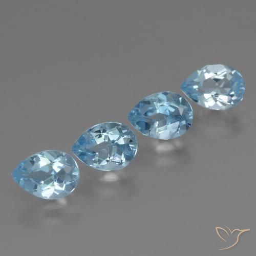 3.53ctw Natural Sky Blue Topaz, Pear Shape, VVS-VS