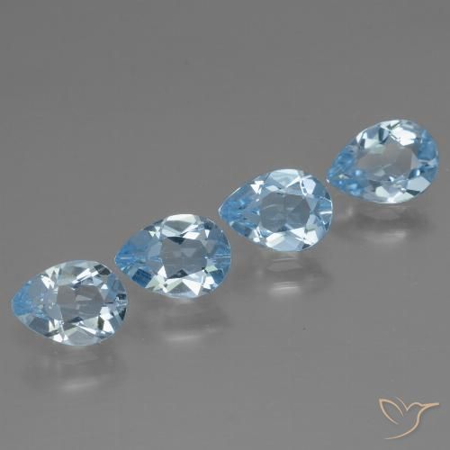 3.03ctw Natural Swiss Blue Topaz, Pear Shape, VVS-VS
