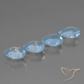 Topaz Gemstones in 7 x 5 mm (calibrated) Size for Sale, Topaz Stones in Swiss Blue Color