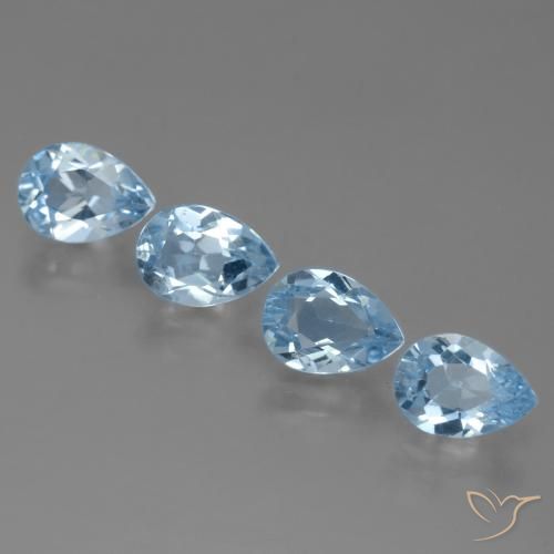 3.44ctw Natural Swiss Blue Topaz, Pear Shape, VVS-VS