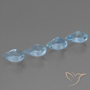 Topaz Gemstones in 7 x 5 mm (calibrated) Size for Sale, Topaz Stones in Swiss Blue Color