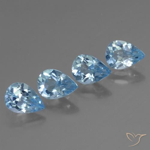 3.09ctw Natural Sky Blue Topaz, Pear Shape, VVS-VS