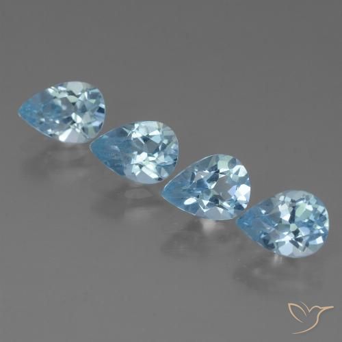 3.20ctw Natural Sky Blue Topaz, Pear Shape, VVS-VS