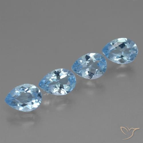 3.35ctw Natural Swiss Blue Topaz, Pear Shape, VVS-VS