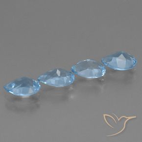 Topaz Gemstones in 7 x 5 mm (calibrated) Size for Sale, Topaz Stones in Swiss Blue Color