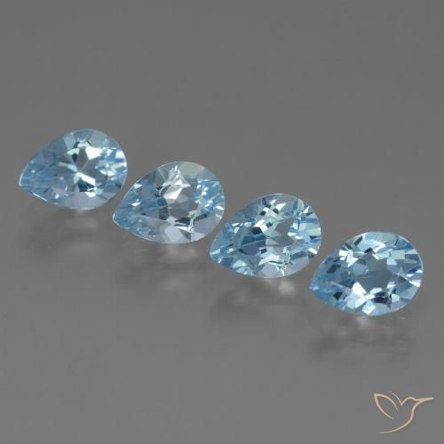 3.40ctw Natural Swiss Blue Topaz, Pear Shape, VVS-VS