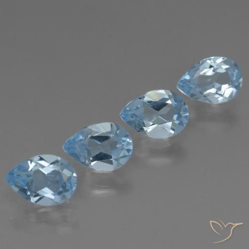 3.02ctw Natural Sky Blue Topaz, Pear Shape, VS