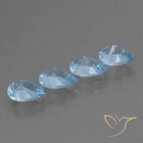 Topaz Gemstones in 7 x 5 mm (calibrated) Size for Sale, Topaz Stones in Swiss Blue Color
