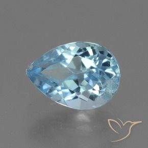 1.10 ct Blue Topaz Stone, Natural Topaz in Pear Facet Shape for Sale