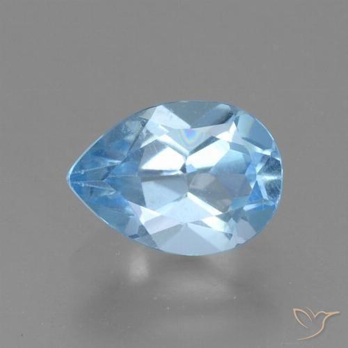 0.88ct Natural Swiss Blue Topaz, Pear Shape, VS