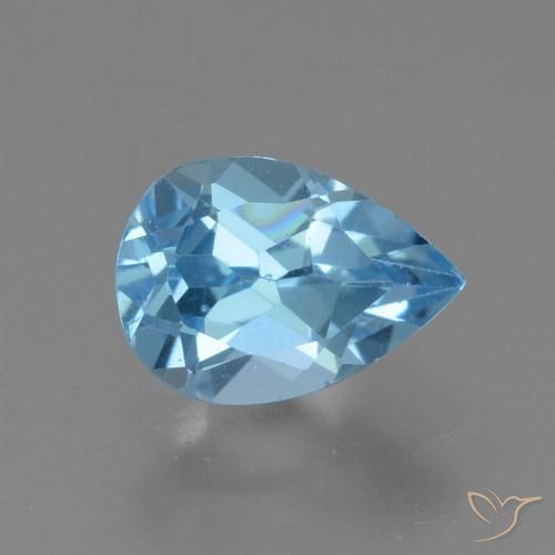 0.93ct Natural Swiss Blue Topaz, Pear Shape, VS