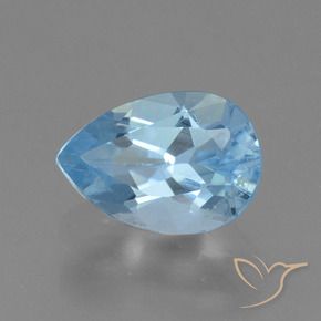 0.94 ct Blue Topaz Stone, Natural Topaz in Pear Facet Shape for Sale