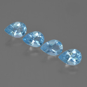 Maya Blue Топаз Камень - 0.8ct Фасетная Груша (ID: 456756)