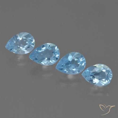 3.35ctw Natural Sky Blue Topaz, Pear Shape, VVS-VS