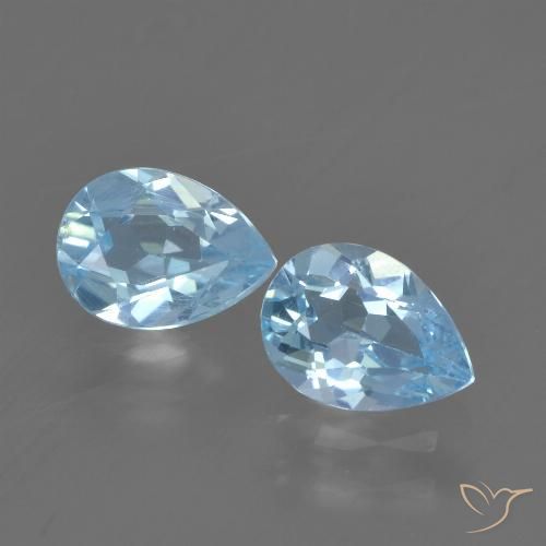 1.63 ct Loose Sky Blue Topaz, 7 x 5.1 mm Pear Cut From Brazil, Photo A