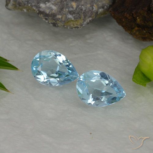1.65 ct Sky Blue Topaz, 7.1 x 5.1 mm Pear Cut From Brazil, Photo A