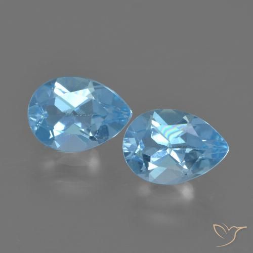 1.66ctw Natural Sky Blue Topaz, Pear Shape, VS
