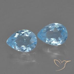 1.71 ctw Blue Topaz Stones, Natural Topaz in Pear Facet Shape for Sale