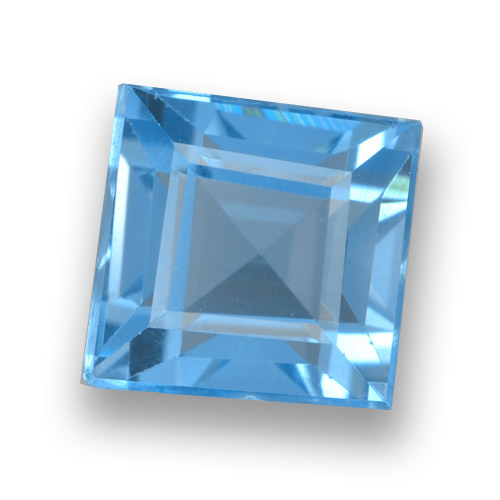Deep Baby Blue Топаз Камень - 2.3ct Квадратная форма ступенчатая огранка (ID: 461442)